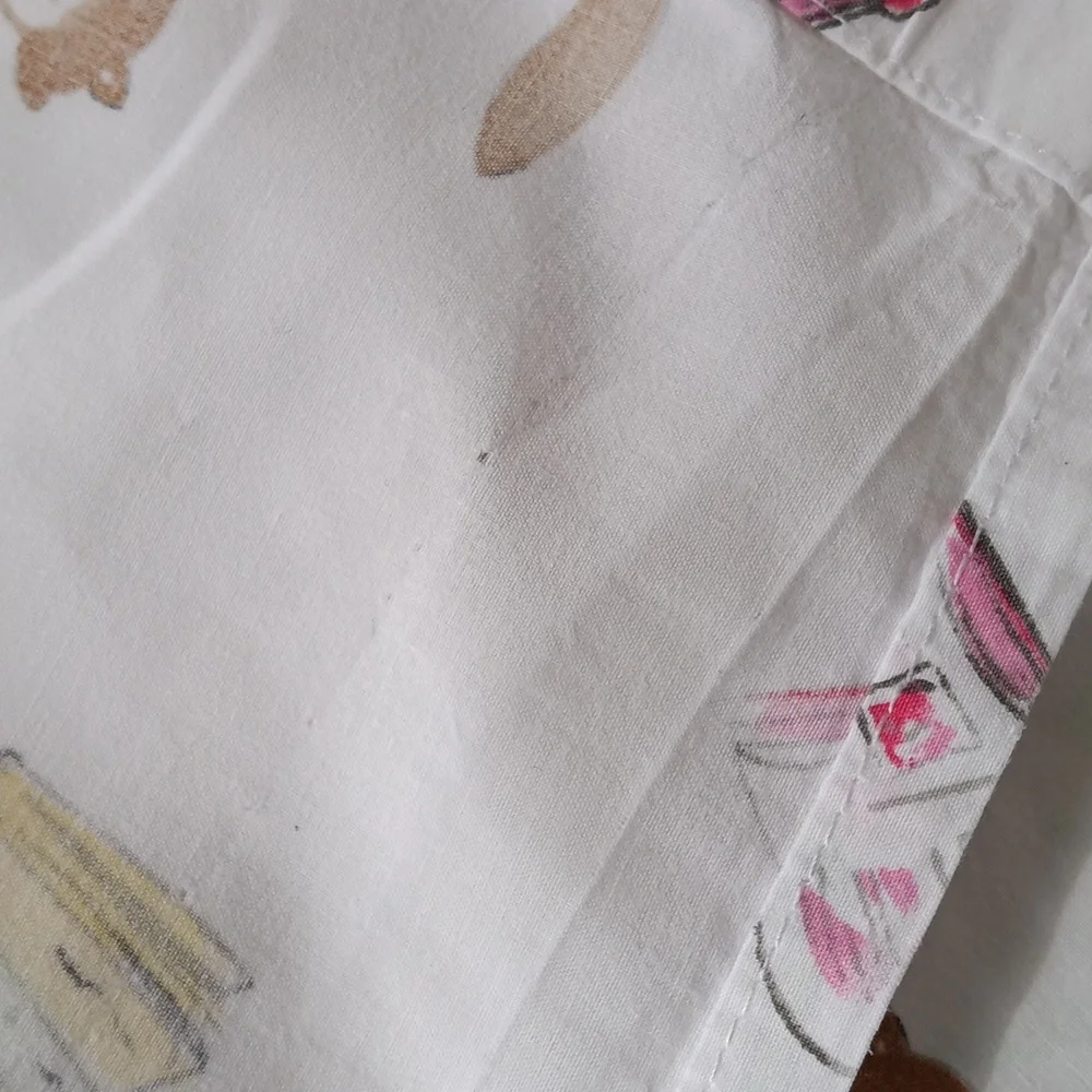 Pottery Barn Twin Bookworm Whimsical Animal Print Flat Sheet *FLAWS*